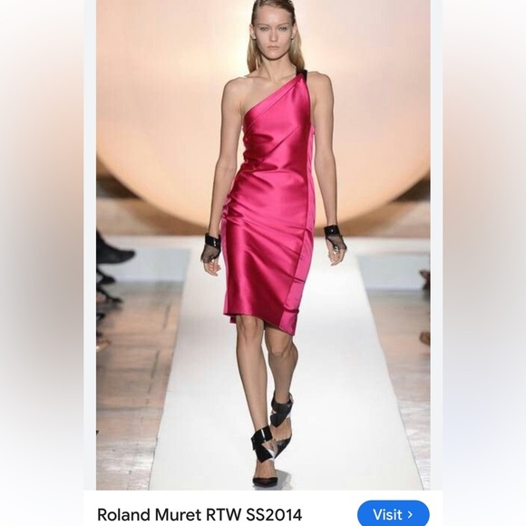 Roland Mouret Pink One-Shoulder Dress size 8 - Picture 1 of 4